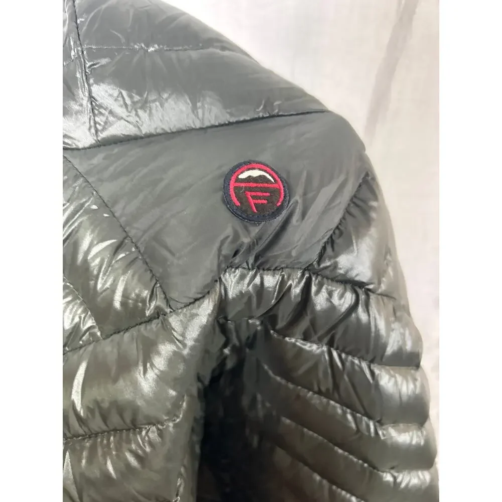 Abercrombie Fitch Jacket XL Full Zip Army Green Down Filled Quilted Hood Puffer - Picture 15 of 16